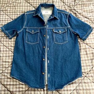 AMI Denim Short-Sleeve Shirt